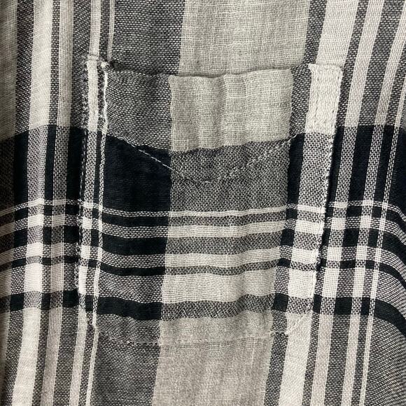 NWOT CURRENT/ELLIOTT Shirt 0 Multi Plaid Flannel Slim Button-Up “Sugar Siesta” - Picture 5 of 11